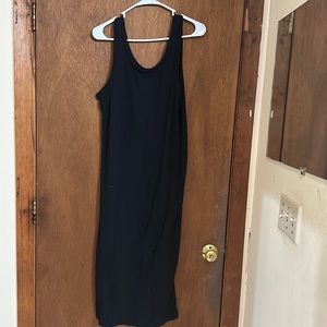 Long black midi dress